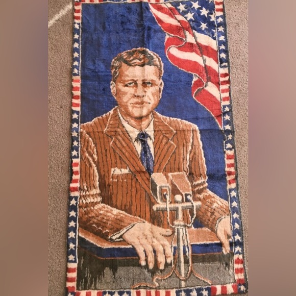 OBO John Fitzgerald Kennedy Velvet Tapestry President Jack USA Assinated No 35 - Picture 1 of 4